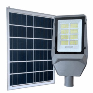Lámpara Luminaria Led Solar 300w Panel Aparte Gris