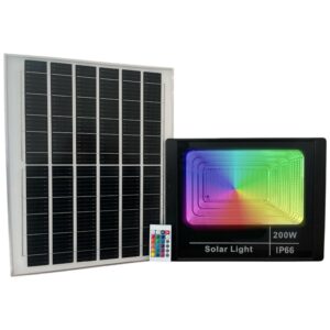 Reflector Led Solar 200w Panel Aparte RGB